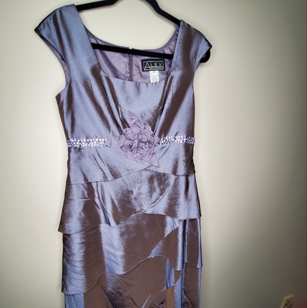 Alex Evenings Size 8 Metallic Lavender